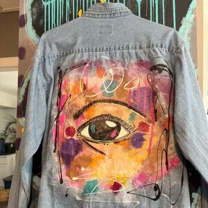 Winnie Woodson | "Sacred Vision" Hand-Painted Vintage Denim Shirt